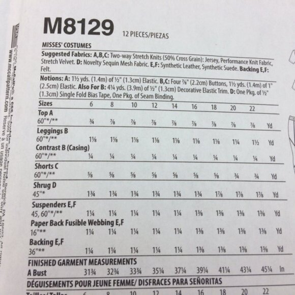 McCalls Pattern M8129 Misses Comic Book Villian Costumes Uncut 14 16 18 20 22 - Picture 3 of 9